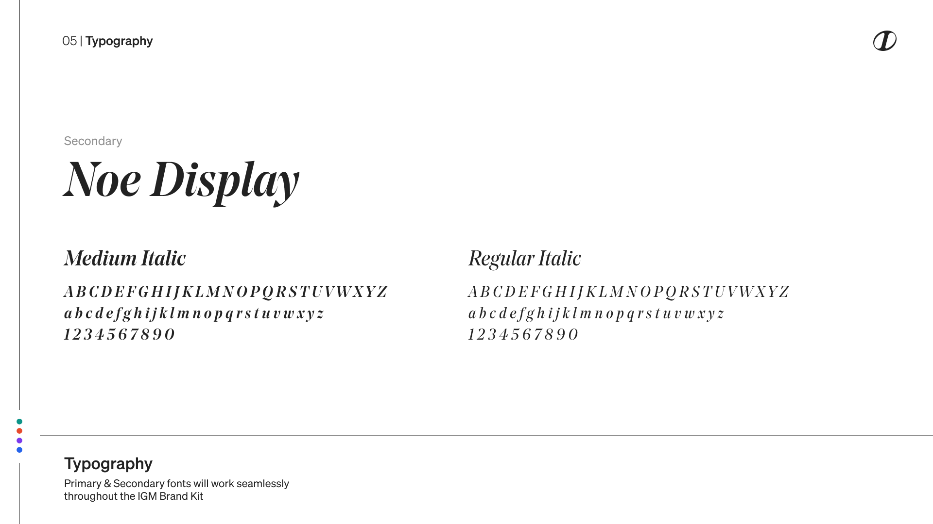 Icon Global Media brand guide page 05  -  Typography